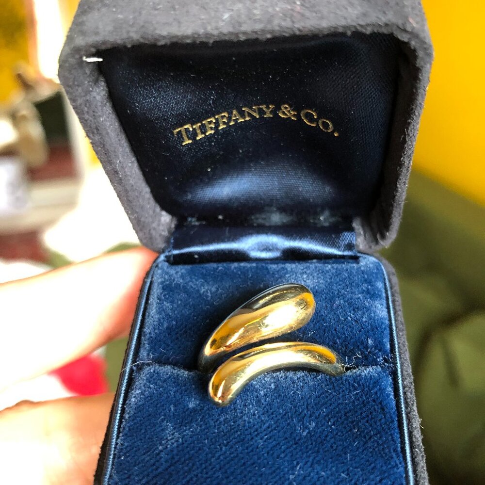 Tiffany & Co. Elsa Peretti Teardrop Bypass Band - Yellow Gold 18k Ring 6.5